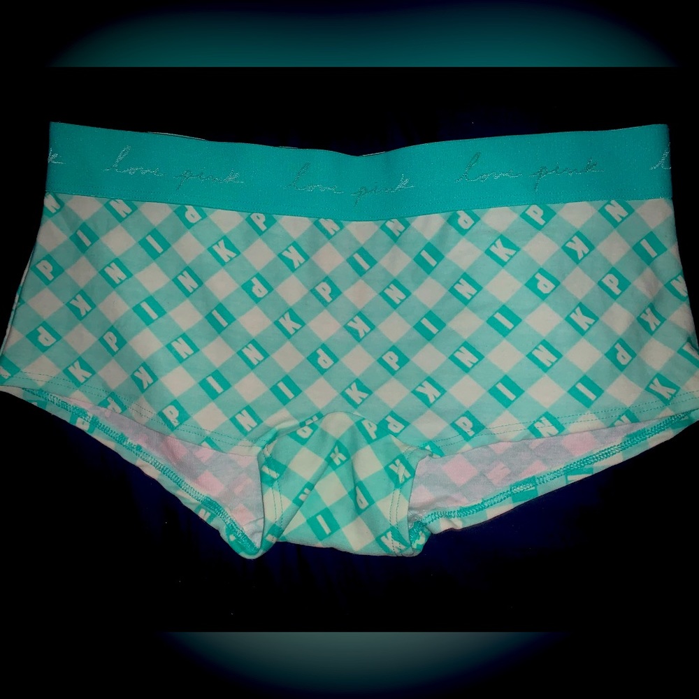 Victoria’s Secret Pink Teal Ice Logo Hipster Underwear Panties Brand New Color